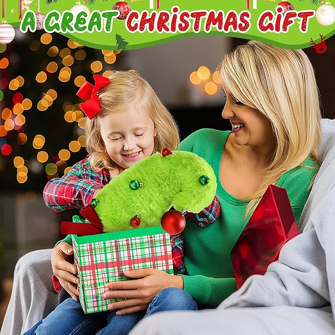 1FT Mini Tabletop Christmas Tree, Small Whimsical Lime Green Christmas Tree with Red Ball Top & 11Pcs Small Red Green Balls, Plush Fur Surface Xmas Decor for Table Home Office Holiday Party