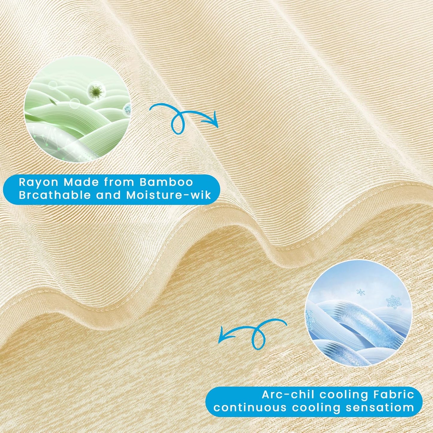 HYLEORY Cooling Blankets for Hot Sleepers, Cool Summer Blanket Keep Body Cool for Night Sweats Double Sided Lightweight Breathable Blanket for Bed Couch Sofa, Twin (60"x80"), Beige