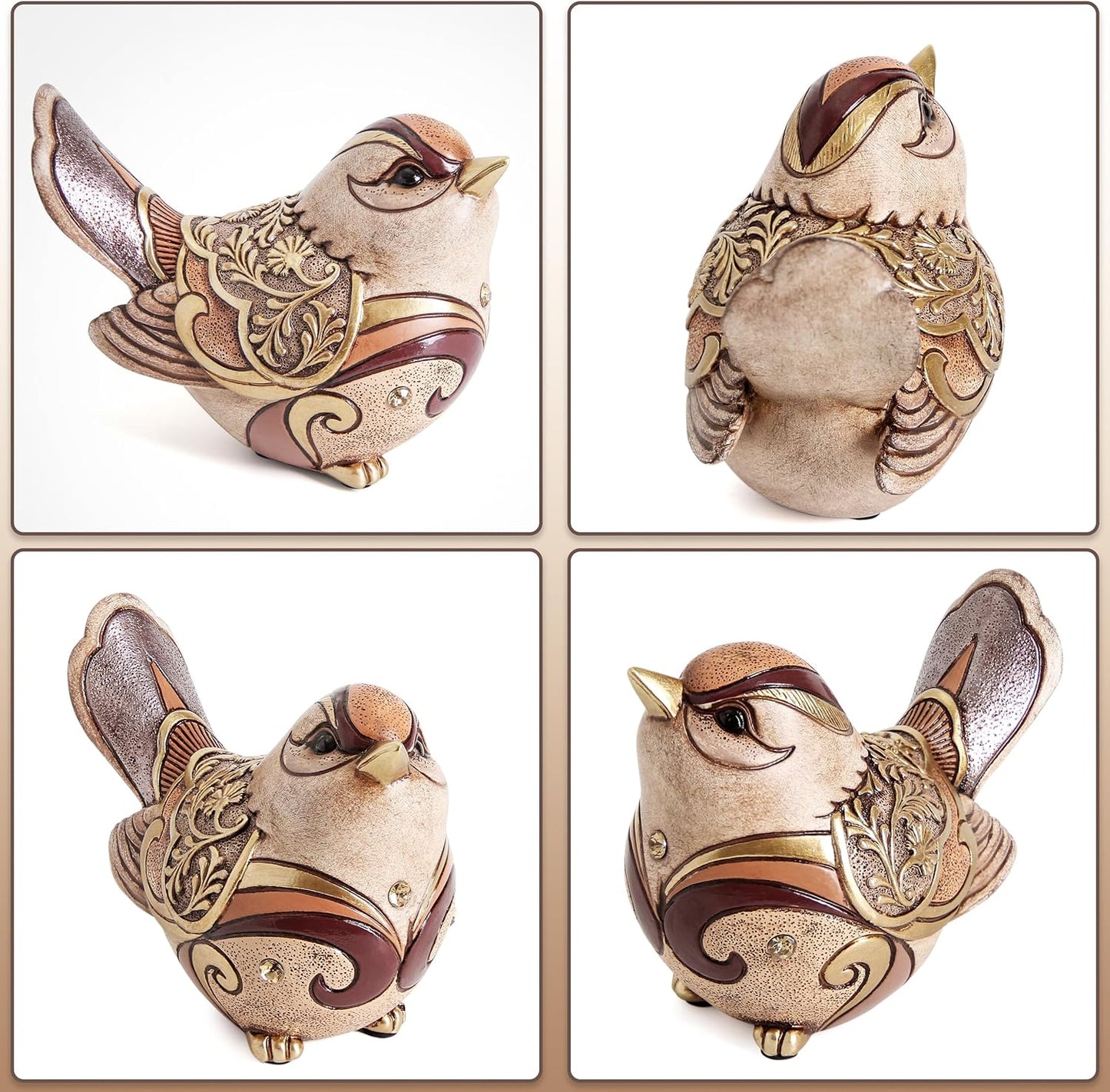 Bird Figurines For Home Decor,Bird Statue Sculpture For Shelf Decor Accents,Boho Bird Decorations For Table Office Living Room Bedroom,Retro Animal Statues Decorative Bird Gifts For Bird Lovers Women