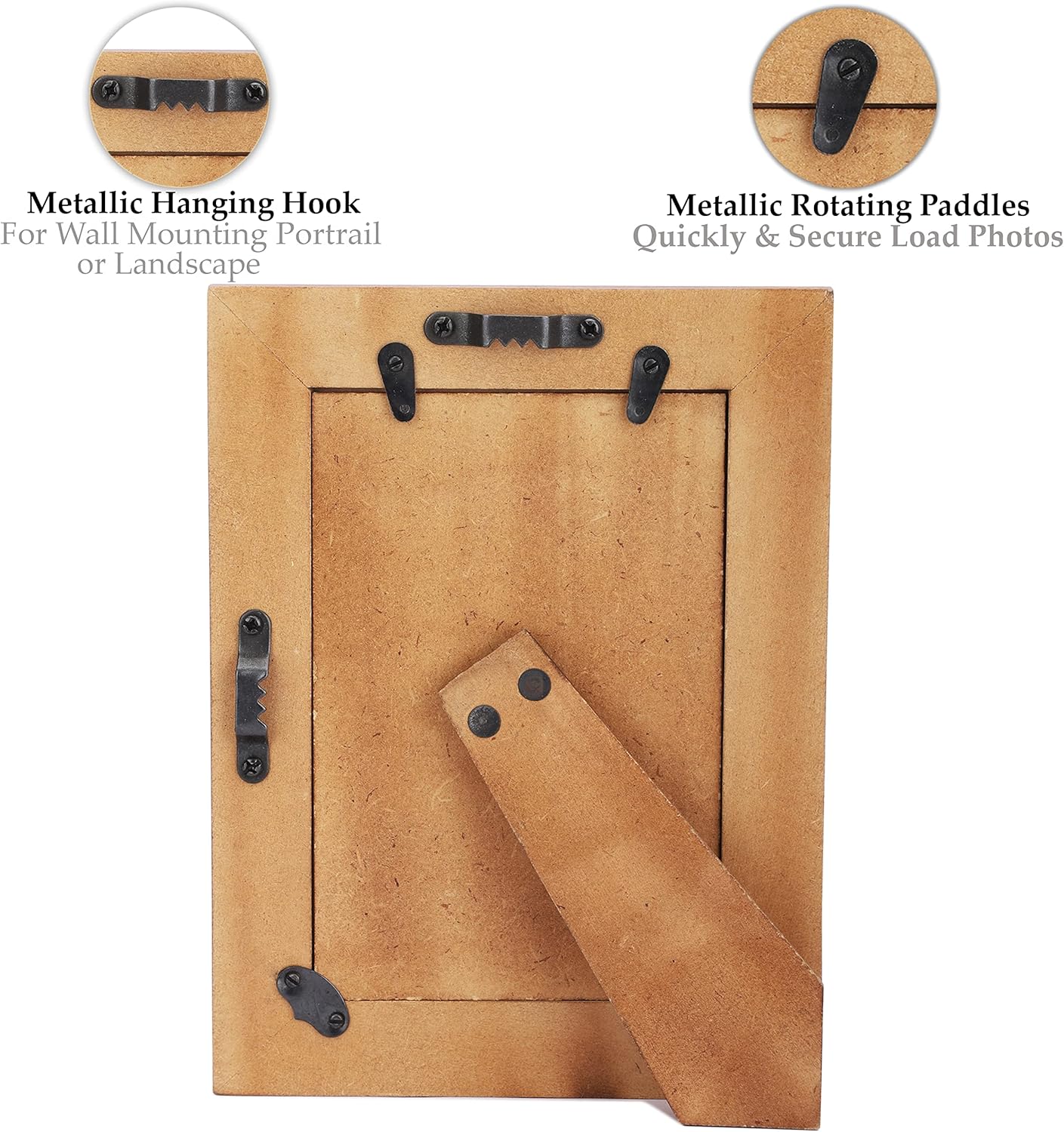 Handmade Bone Photo Frame 4x6 – Rustic Vintage Chevron Design, Boho Cube Grey & White Picture Frame for Tabletop or Wall Décor