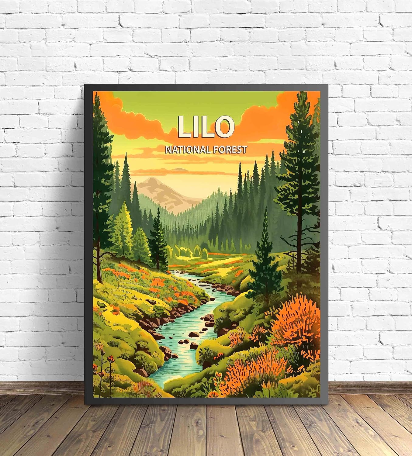 Lolo National Forest Poster Art Print Retro Mountain Wall Art Poster Vintage Decor Nature Recreation Wilderness Wildlife Decoration, Outdoor Adventure Scenic Beauty Artwork. (Lolo National Forest,