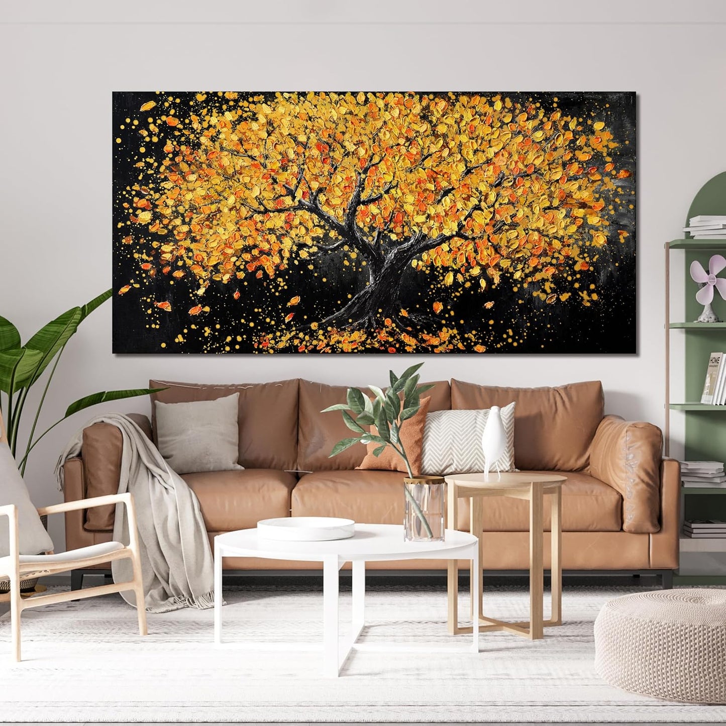 Dimpaga Canvas Wall Art Decor Large Wall Art for Living Room Artwork for Walls Black and Gold Wall Art Decor Tree of Life Wall Art Prints Canvas Art Wall Decor Home Office Wall Decor 24"X48"