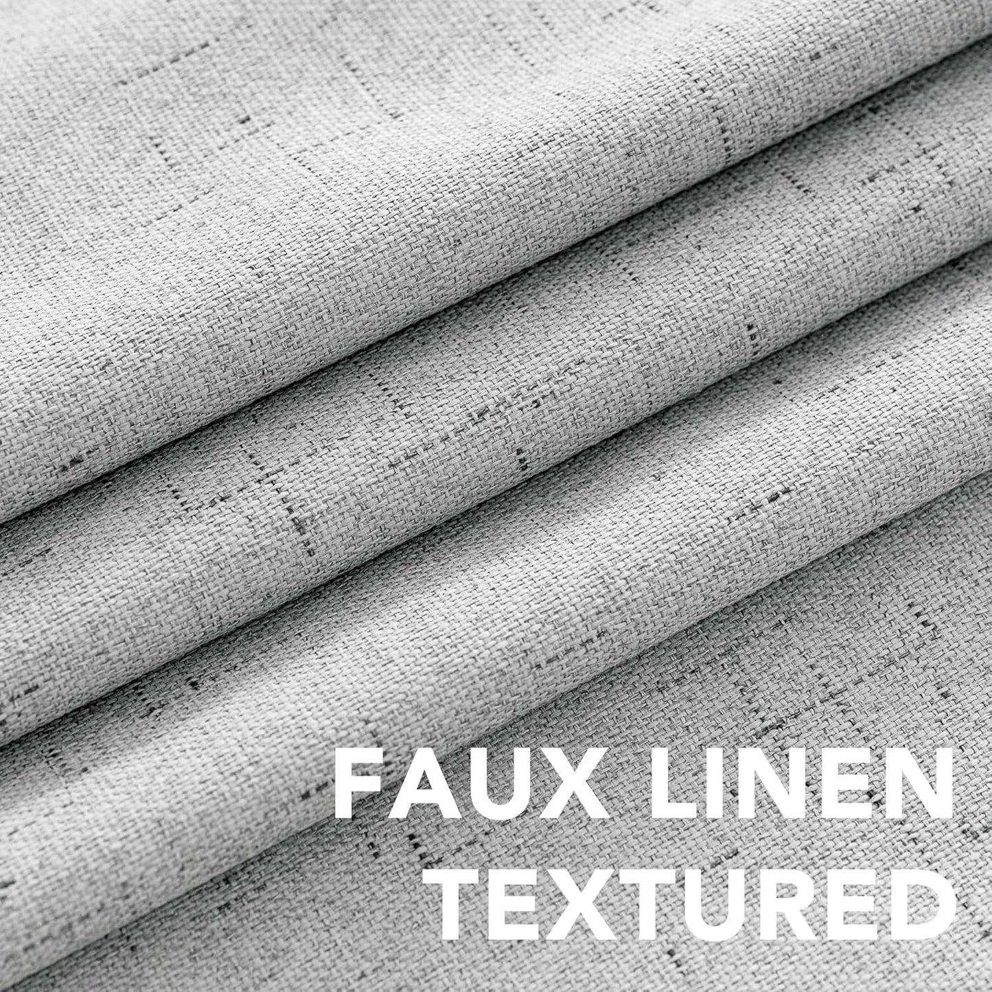 H.VERSAILTEX Linen Blackout Curtains Durable Thick Textured Linen Look 100% Blackout Patio Door Curtain Anti Rust Grommet Extra Wide Sliding Door Curtain Panel, Glacier Gray, W100 x L84 inch