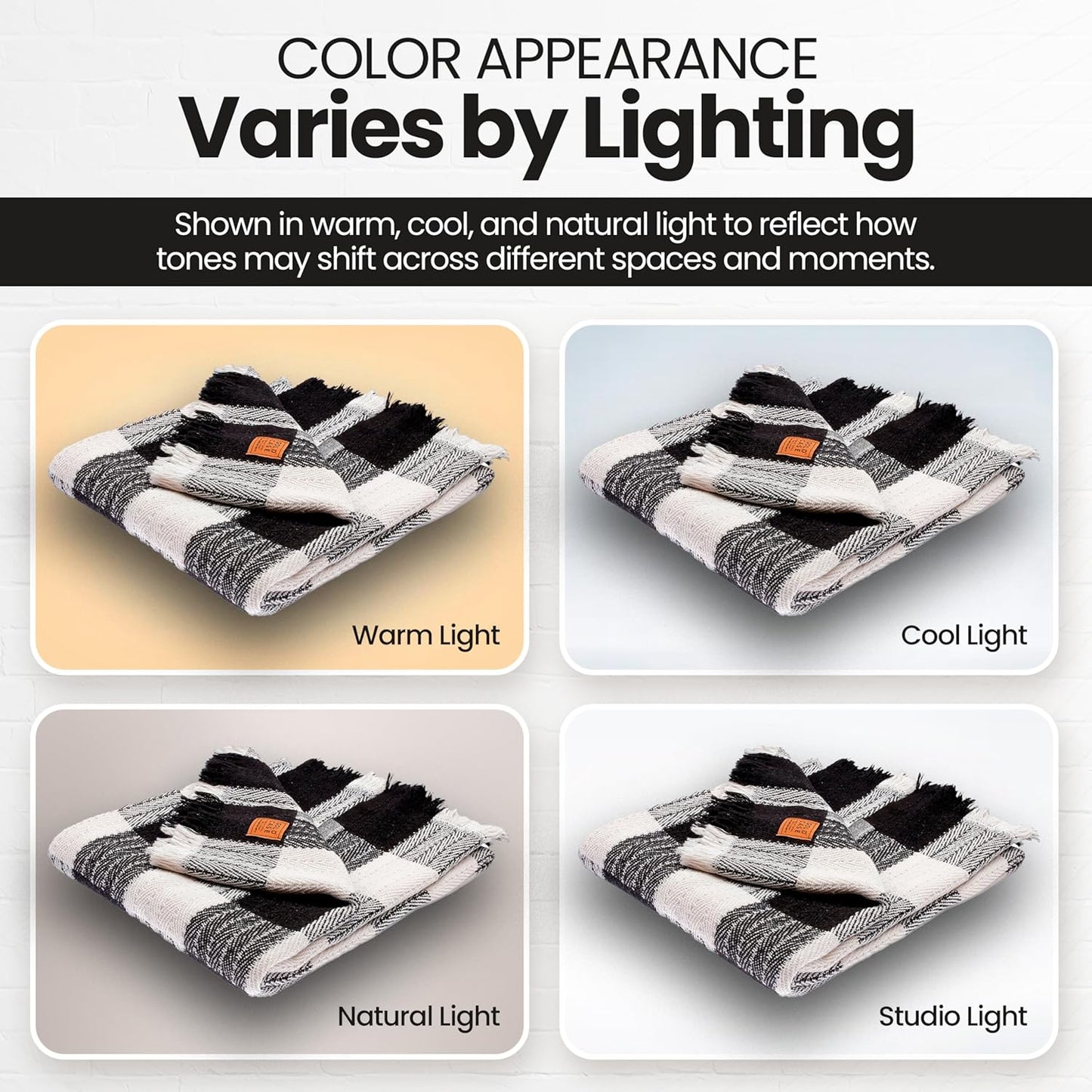 Gold Case Throw Blanket for Couch - 100% Recycled Turkish Cotton Blankets & Throws - Buffalo Soft Throw Blankets for Living Room - Boho Decorative Woven Couch Blanket - 60x80 - Black