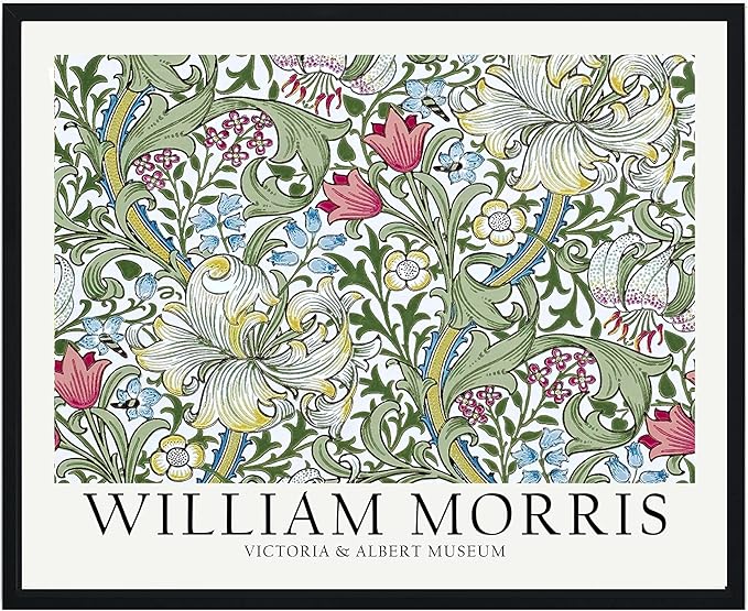 William Morris Wall Art Poster Prints, Famous Artist Patterns, Vintage Flowers Decor Artwork, Tapestry Historic Cultural Illustrations Fine Art, Colorful for Living Room, Bedroom, Office, Bathroom Decoration (William Morris 13, 24x36 inches (Unframed))