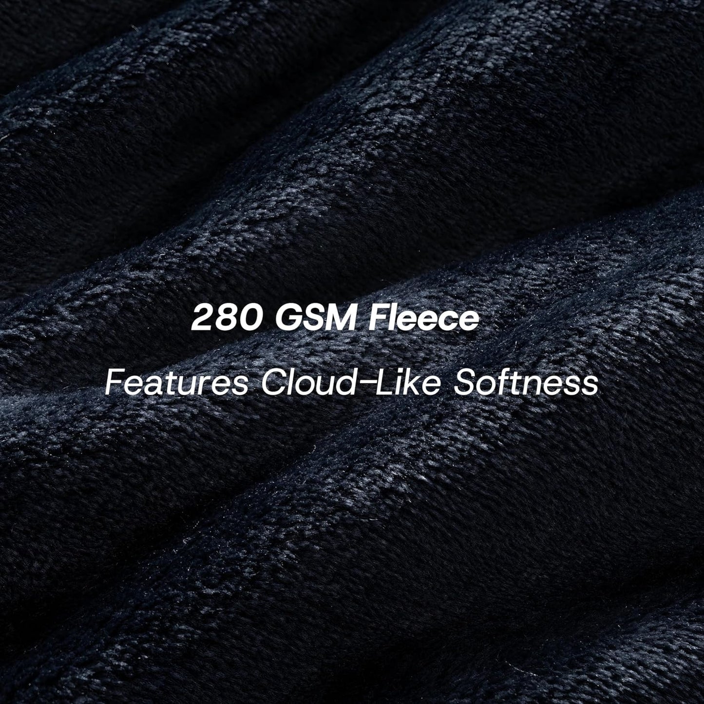 Luxury Fleece Warm Blanket, Soft Lightweight Velvety Plush Blanket for Sofa and Bed, Cozy Comfy for All Seasons(Black, 108×90 Inches)