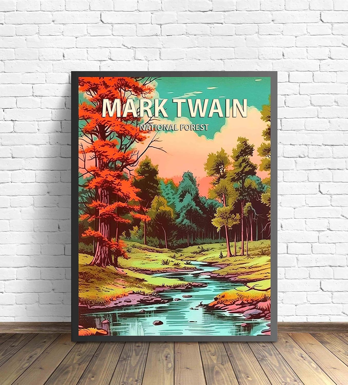Mark Twain National Forest Poster Art Print Retro Mountain Wall Art Poster Vintage Decor Nature Recreation Wilderness Wildlife Decoration, Outdoor Adventure Scenic Beauty Artwork. (Mark Twain National