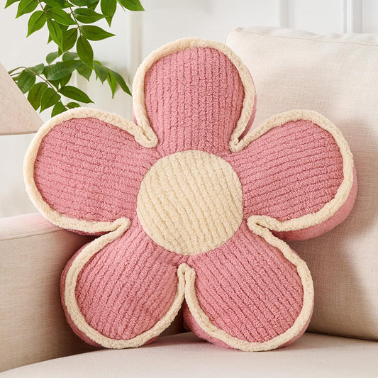 Flower Shaped Pillow Cushion - Decorative Daisy Pillow for Bed, Cute Throw Pillow, Floor Pillow, Soft Seat Cushion 19.6"