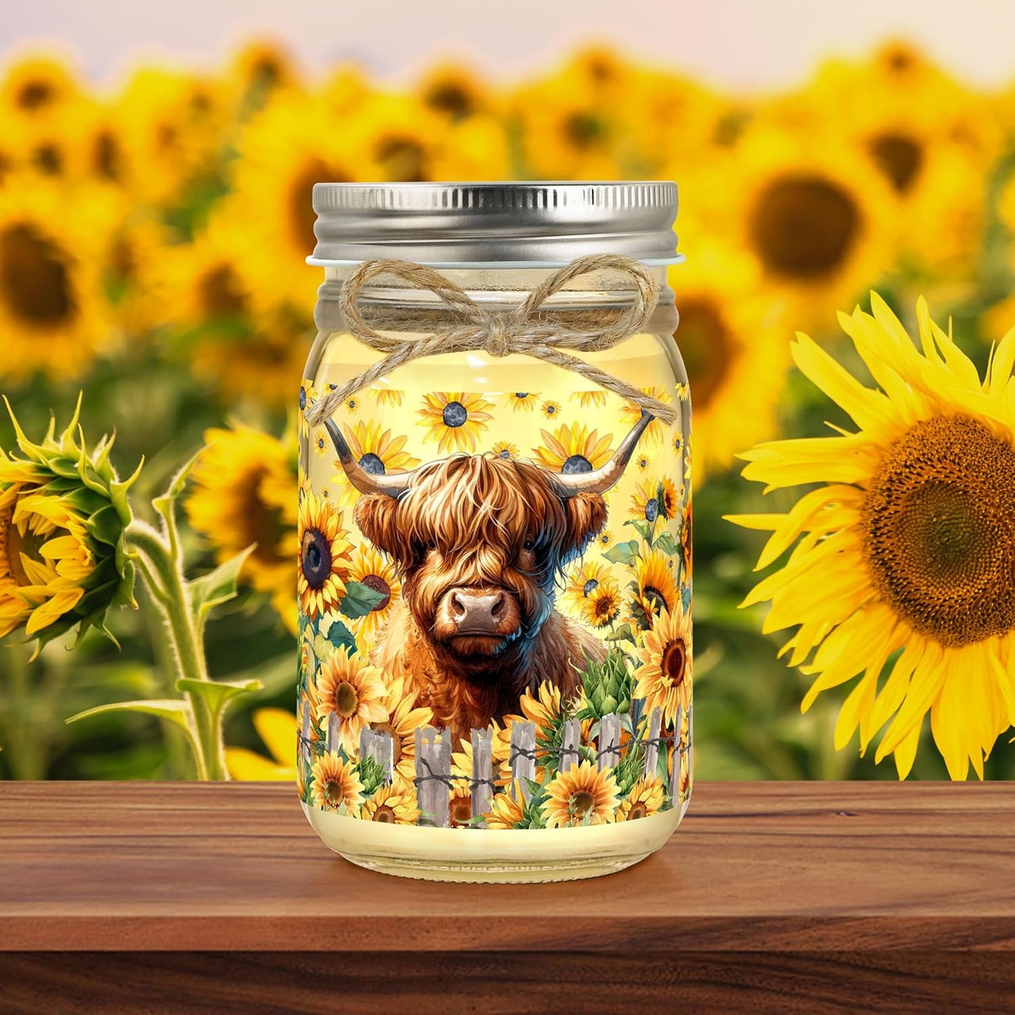 Highland Cow Gifts Highland Cow Decor Themed Gifts for Cows Lovers Birthday Christmas Gifts for Women Friend Mason Jar Night Light