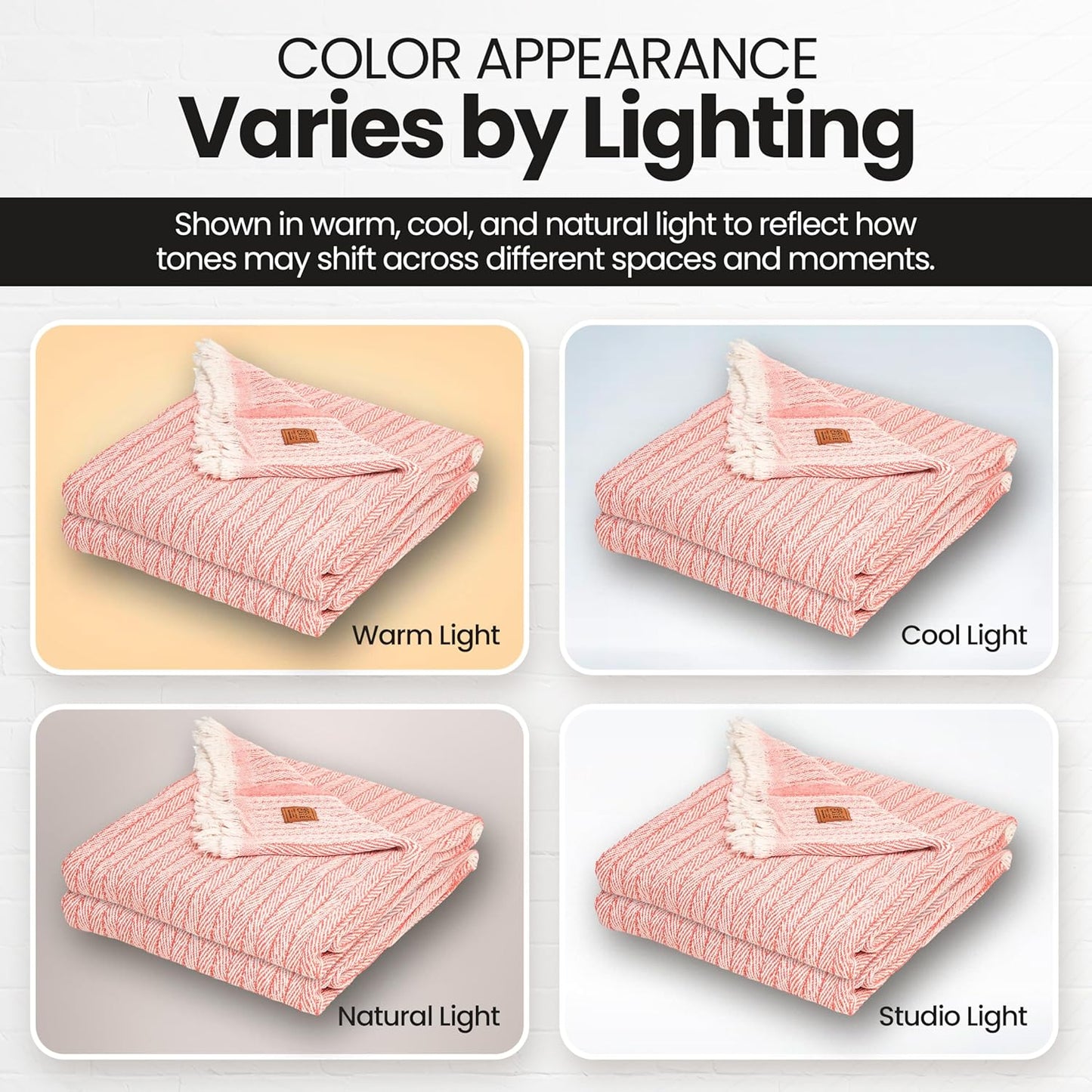 Gold Case Throw Blanket for Couch - 100% Recycled Turkish Cotton Blankets & Throws - Vintage Soft Throw Blankets for Living Room - Boho Decorative Woven Couch Blanket - 50x60 - Orange (Set of 2)