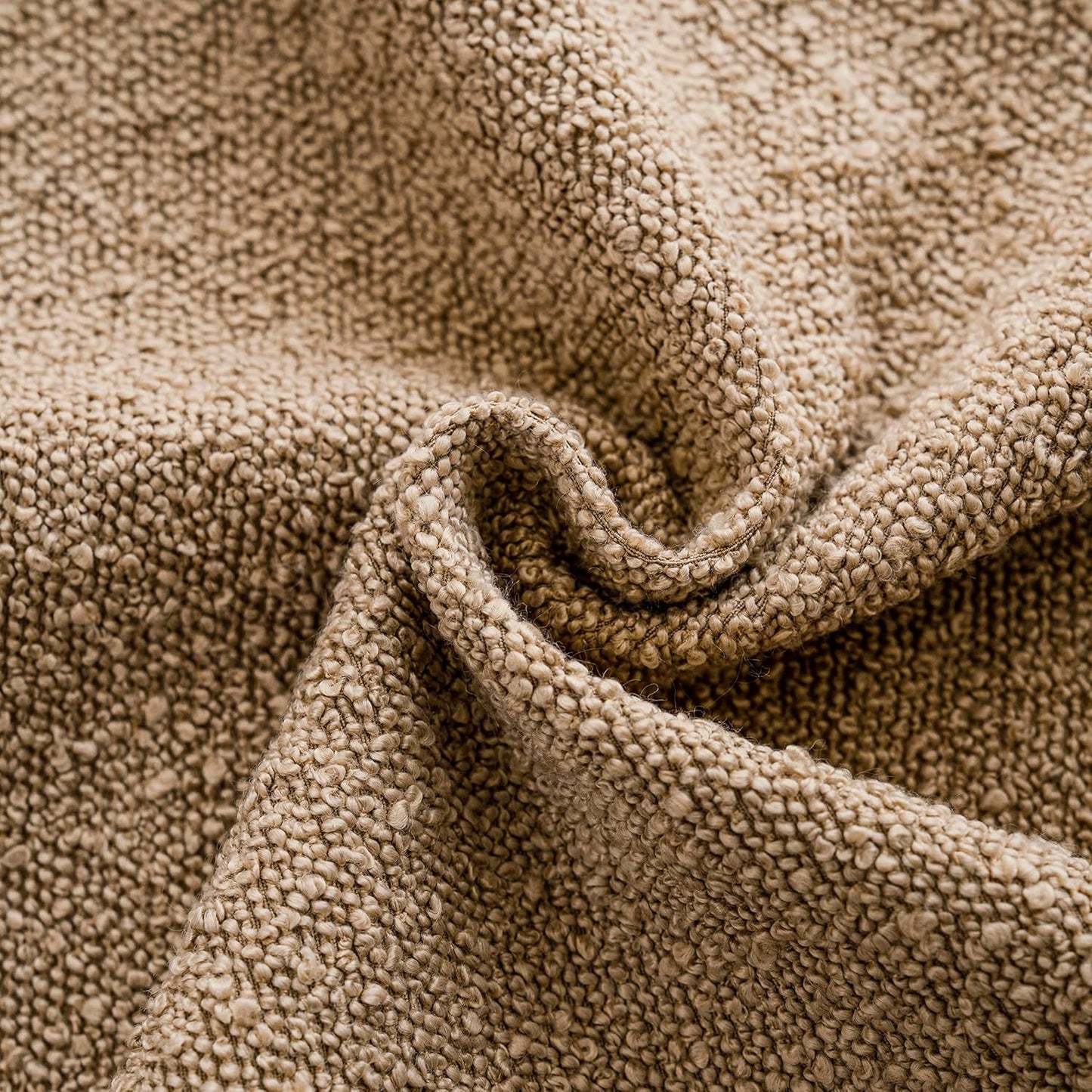 Foindtower Pack of 2 Textured Boucle Throw Pillow Covers Accent Solid Pillow Cases Cozy Soft Decorative Couch Cushion Case for Chair Sofa Bedroom Living Room Home Decor, 18 x 18 Inch,Camel