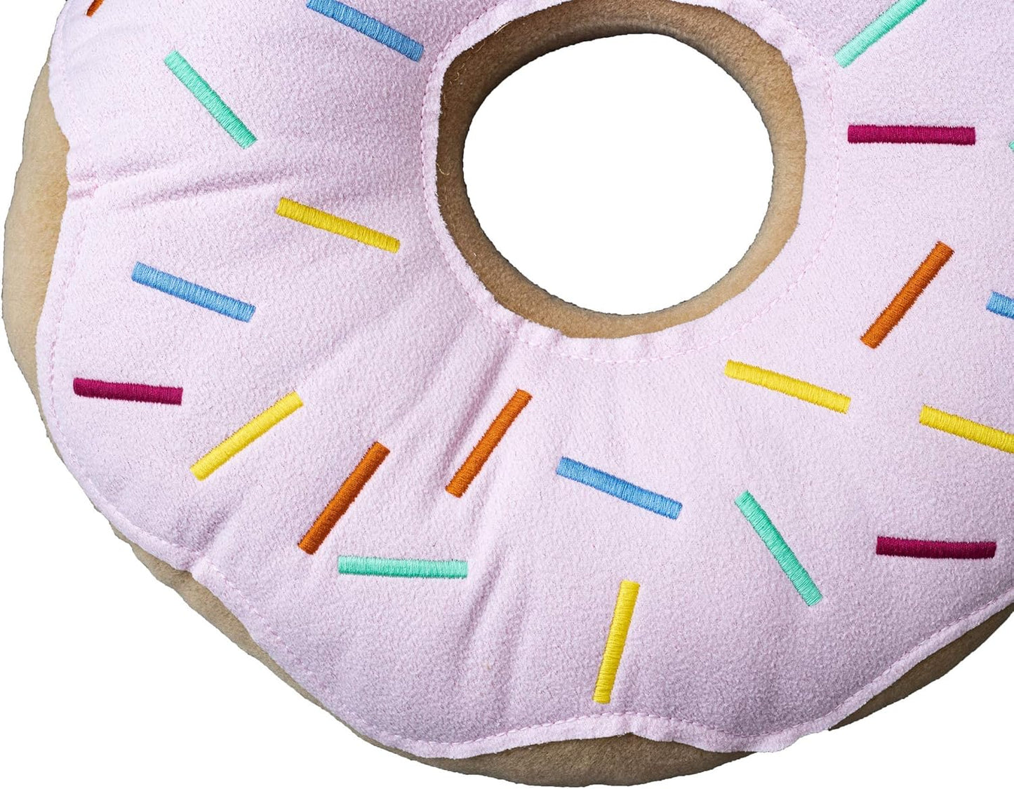 MABEL HOME Throw Pillow 14", Donut, 3D Digital Print Decorative Comfortable Soft Plush Funny Food Shaped Pillow, Seat Pad Cushion for Couch, Chair, Floor, Sofa (Pink)