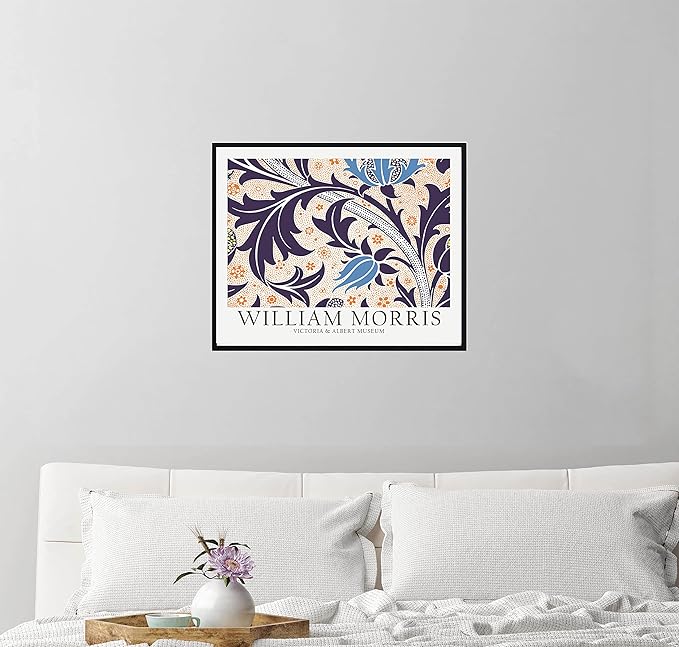 William Morris Eclectic Wall Art Poster Prints, Famous Artist Patterns, Vintage Flowers Decor Artwork, Tapestry Historic Cultural Illustrations Fine Art, Colorful for Living Room, Bedroom, Office,