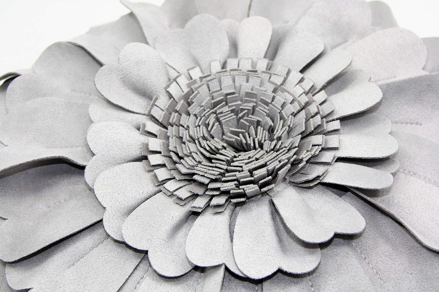 Contempo Lifestyles 3D Round Throw Pillow - Sweetheart Flower Pillow, Grey, 13 Inch
