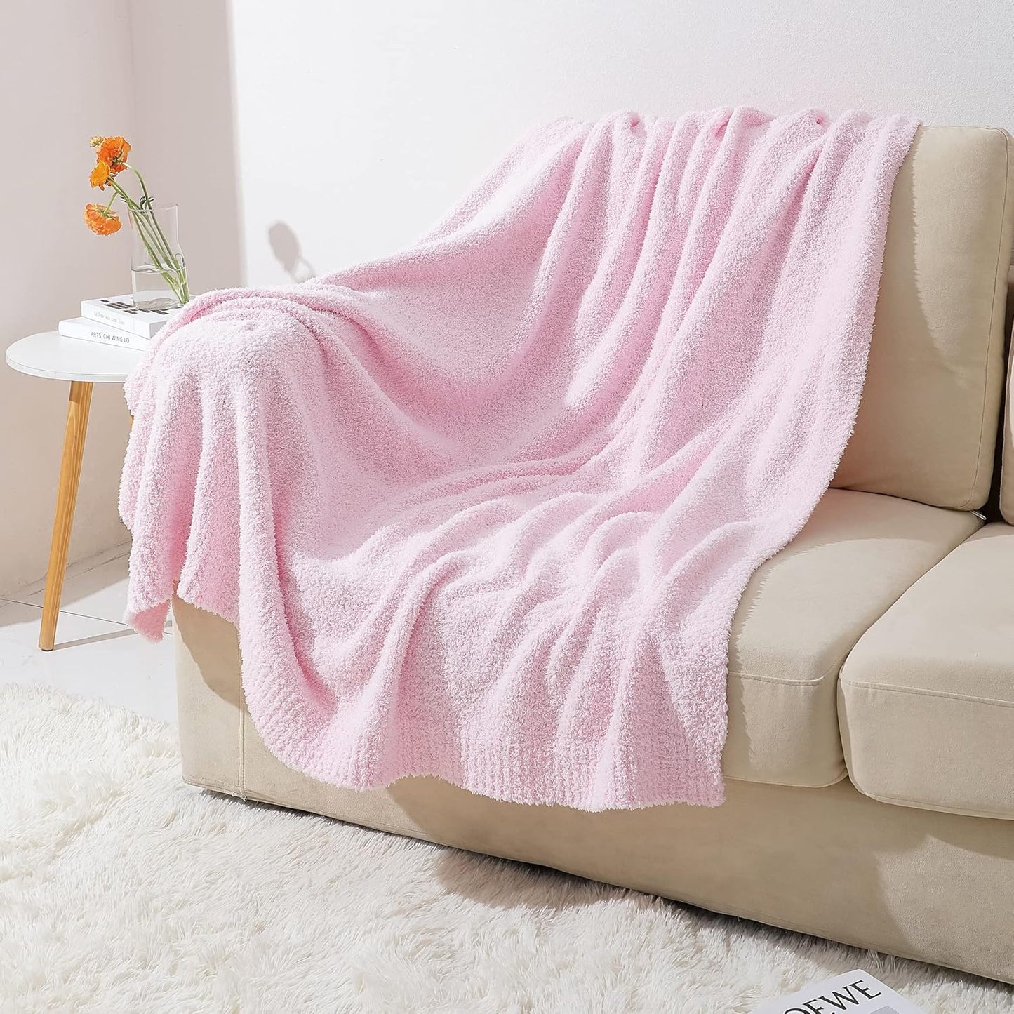 bearberry Super Soft Fluffy Throw Blanket Lightweight Cozy Warm Bed Blankets for Couch Bed Sofa All Season (Pink, 60”x80”)