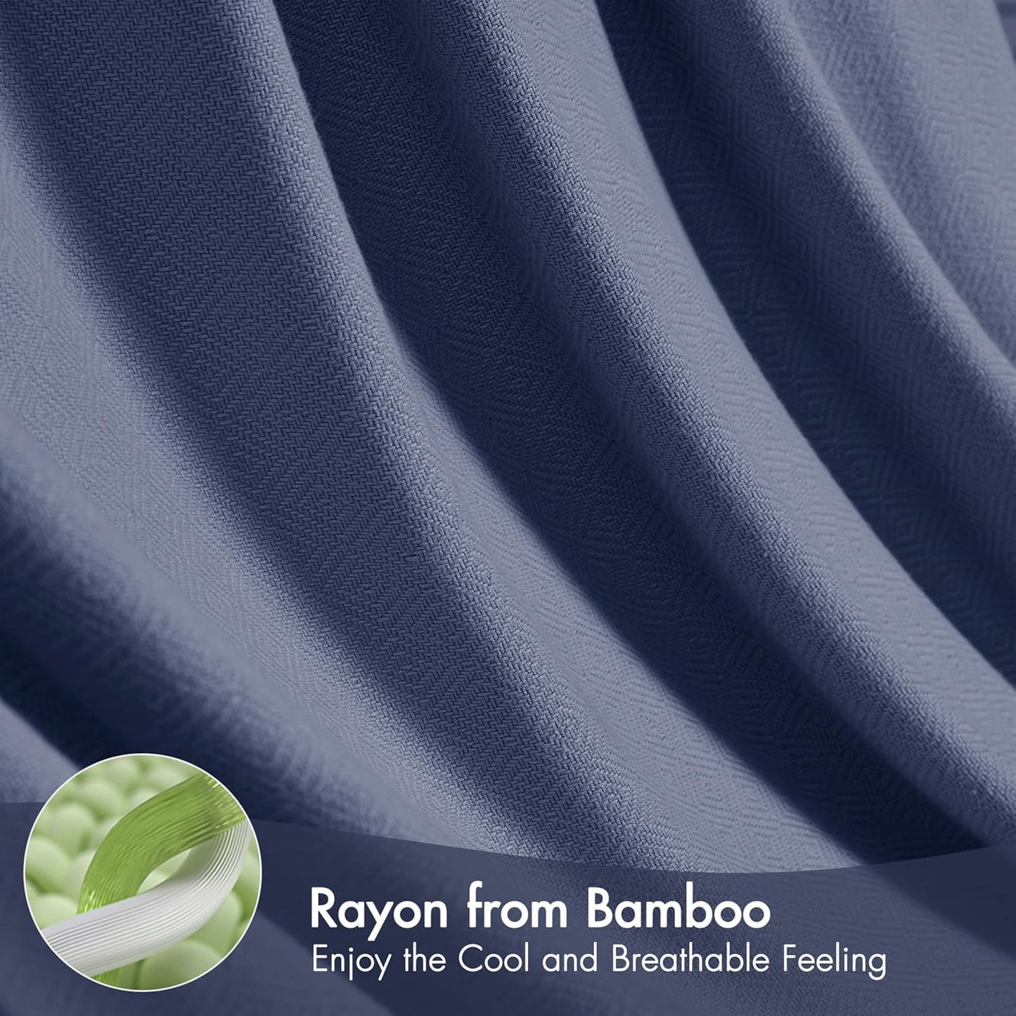 Madison Park King Size Blanket, 70% Rayon Bamboo-Based, 30% Cotton, Breathable for Hot Sleepers Menopause, Ultra Soft and Snag-Resistant, Summer Blanket for Bed or Couch, King 108"x90", Navy