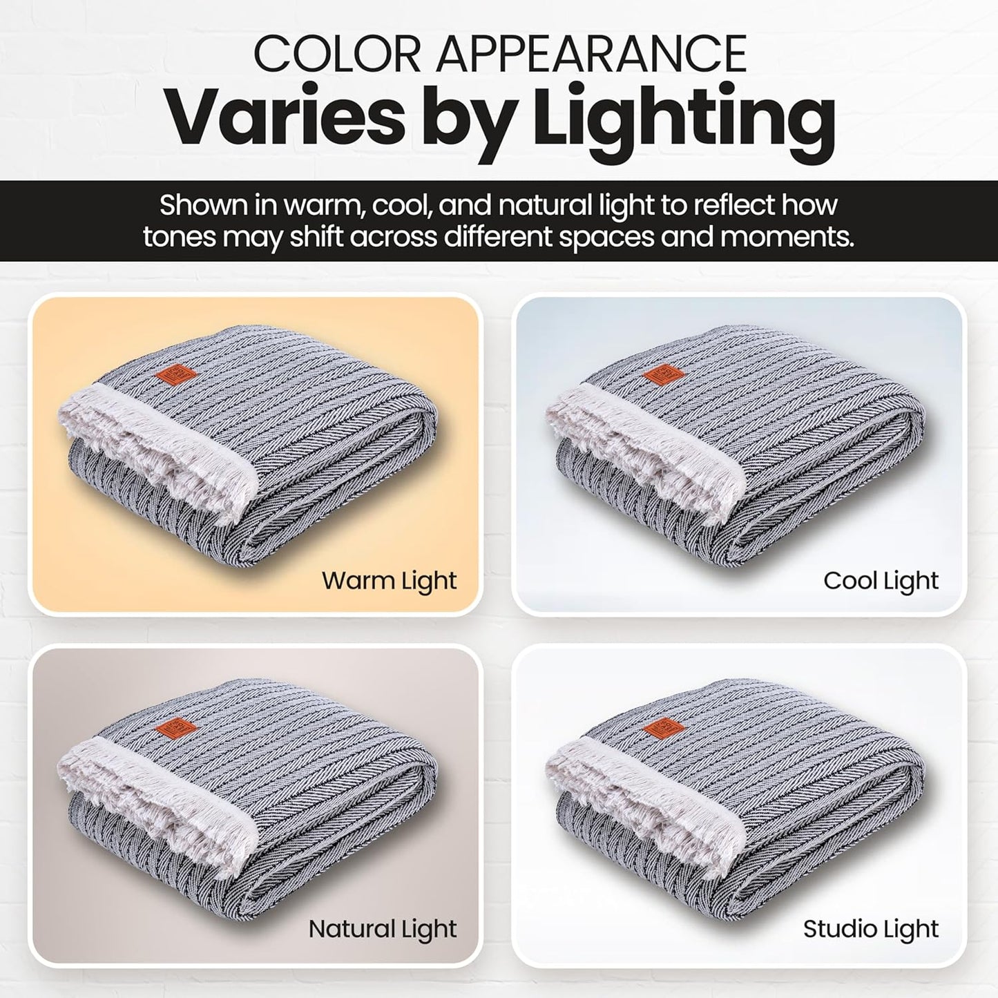 Gold Case Throw Blanket for Bed - 100% Recycled Turkish Cotton Blanket - Vintage Lightweight Soft Throw Blankets for Bed & Living Room - Queen Size Cozy Blankets - 90x90 - Black