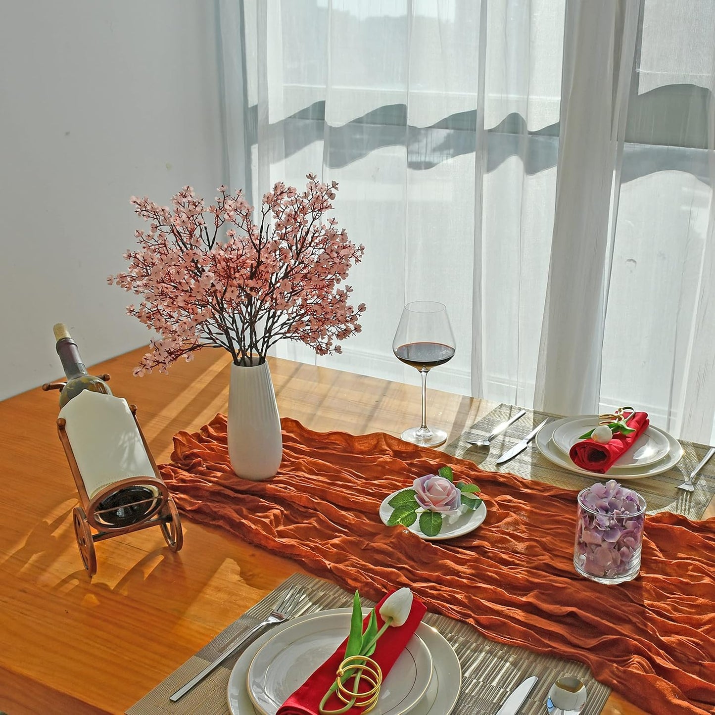 Mandy's Light Pink Artificial Baby’s Breath Flowers 6 Bundles Silk Gypsophila with Bendable Stems for Fall Centerpiece Wedding Decor and Table Arrangements