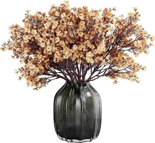 JAKY-Global Babys Breath Silk Artificial Flowers Bulk 20pcs for Fall Decor Fake Flower Bouquet Bulk for Home Kitchen Indoor Bouquet Floral Arrangement Table Centerpieces Party Decor(Khaki)