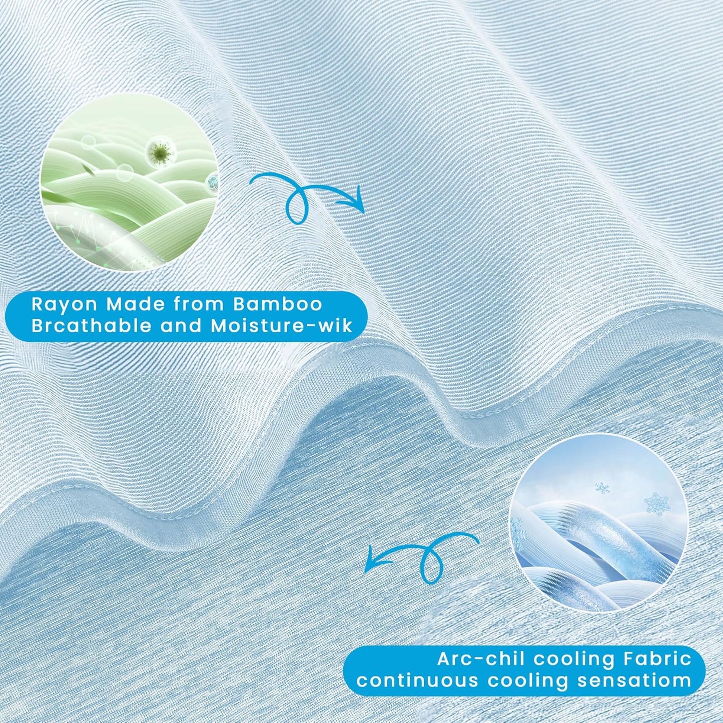 HYLEORY Cooling Blankets for Hot Sleepers, Cool Summer Blanket Keep Body Cool for Night Sweats Double Sided Lightweight Breathable Blanket for Bed Couch Sofa, Queen (90"x90"), Light Blue