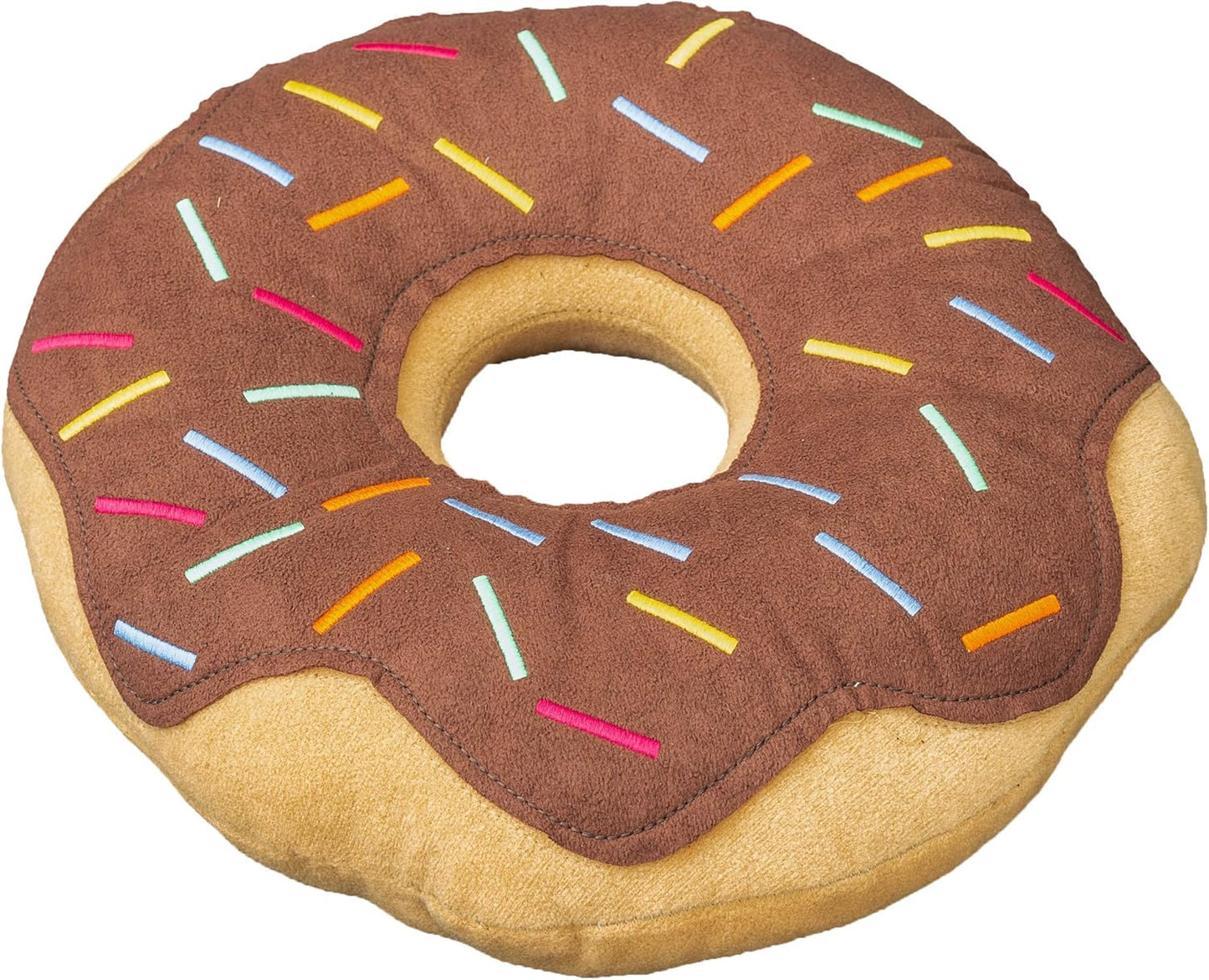 MABEL HOME Throw Pillow 14", Donut, 3D Digital Print Decorative Comfortable Soft Plush Funny Food Shaped Pillow, Seat Pad Cushion for Couch, Chair, Floor, Sofa (Chocolate)