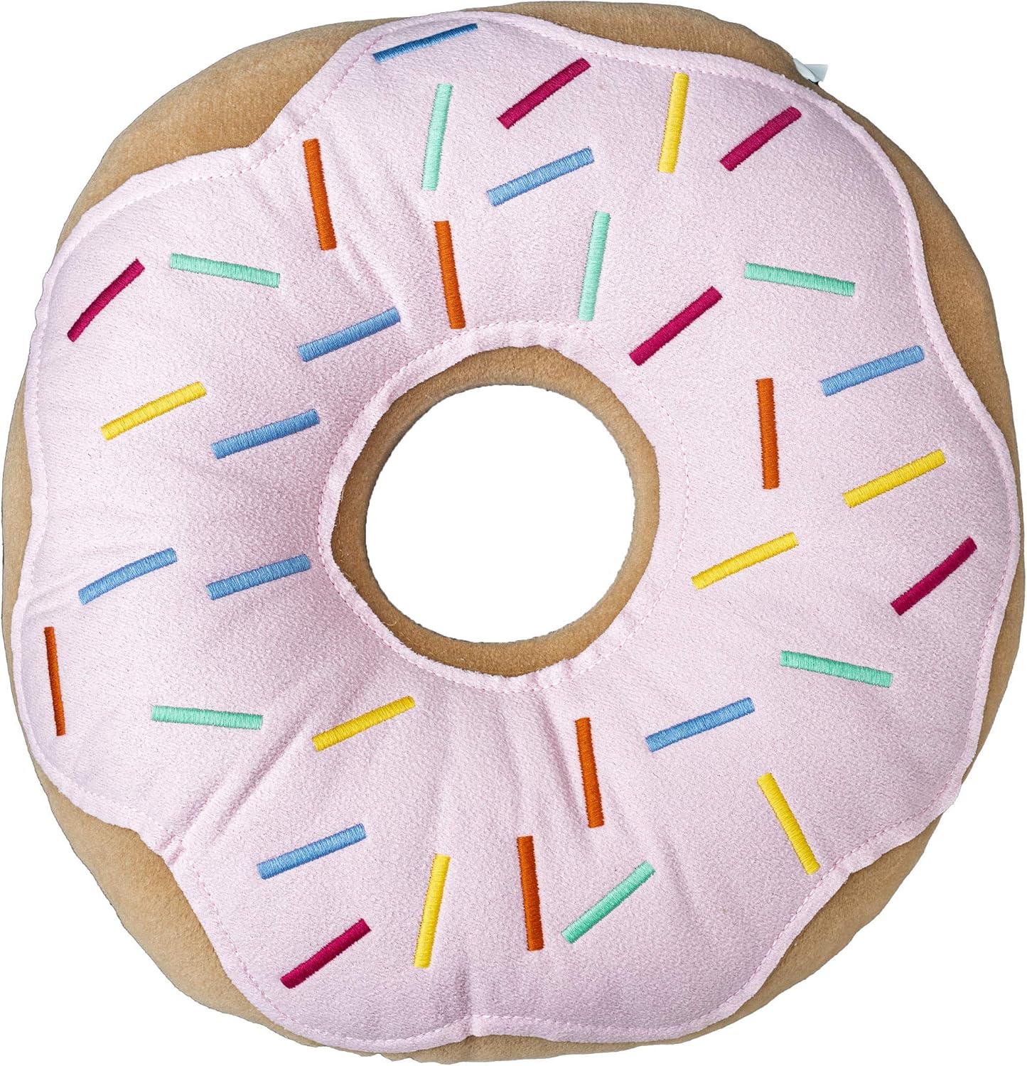 MABEL HOME Throw Pillow 14", Donut, 3D Digital Print Decorative Comfortable Soft Plush Funny Food Shaped Pillow, Seat Pad Cushion for Couch, Chair, Floor, Sofa (Pink)