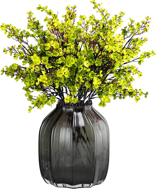 JAKY-Global Babys Breath Fabric Cloth Artificial Flowers 6 Bundle European Fake Silk Plants Decor Wedding Party Decoration Bouquets Real Touch DIY Home Garden (Grass Green)