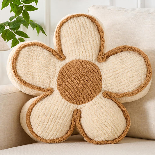 Flower Pillow White Flowers Shaped Cushion Decorative Daisy Pillow for Bed Couch Cute Throw Pillows