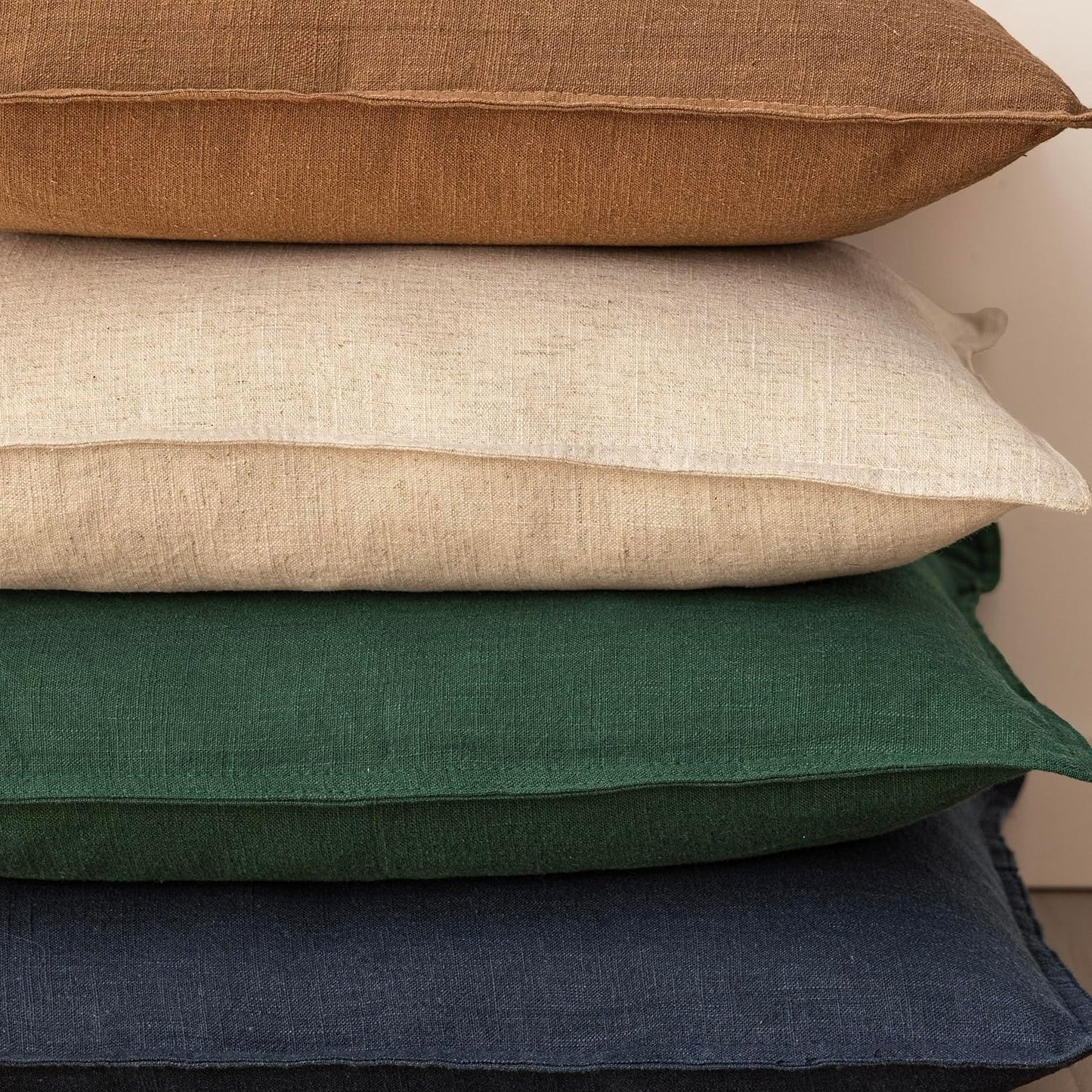 Foindtower Pack of 2, Decorative Linen Soild Throw Pillow Covers Soft Accent Lumbar Cushion Case Boho Farmhouse Pillowcase for Chair Couch Sofa Bedroom Living Room Home Decor 12 x 20 Inch Pine Green