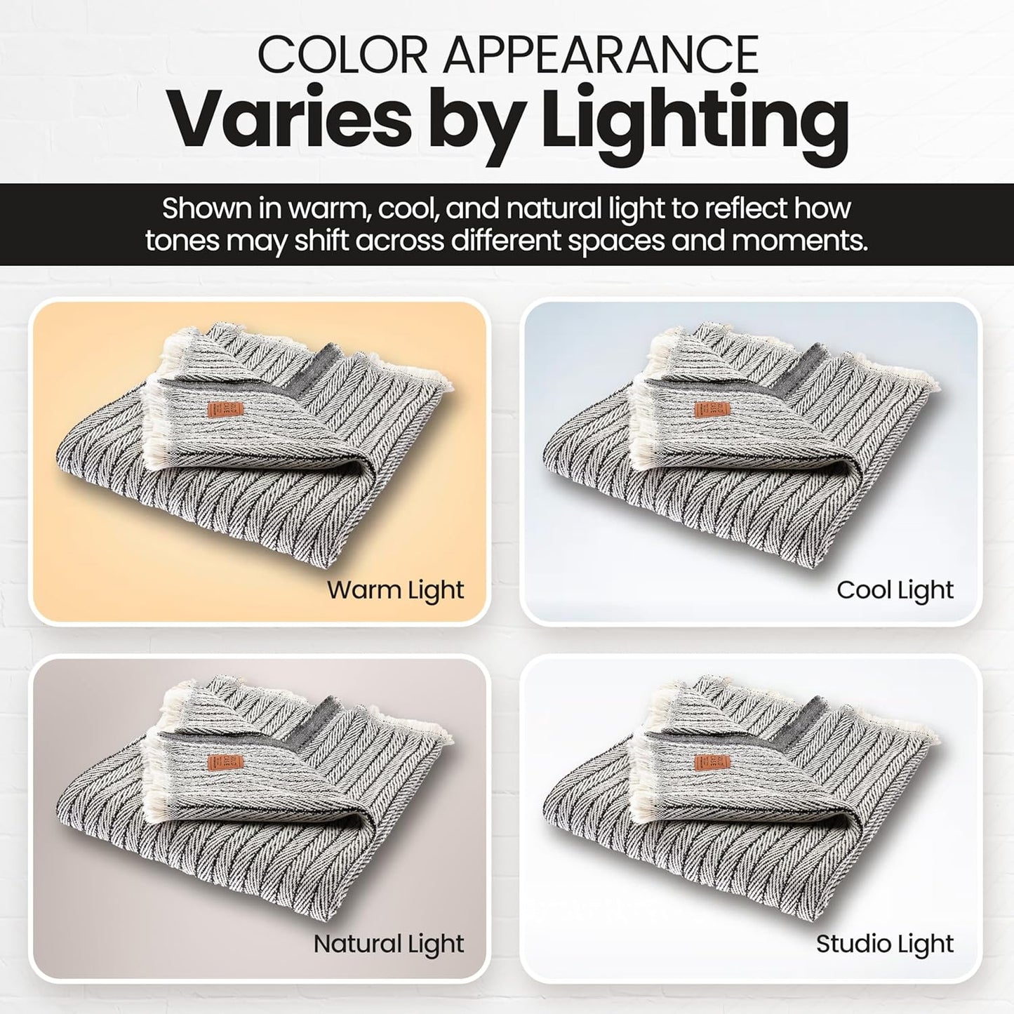 Gold Case Throw Blanket for Couch - 100% Recycled Turkish Cotton Blankets & Throws - Vintage Soft Throw Blankets for Living Room - Boho Decorative Woven Couch Blanket - 60x80 - Black