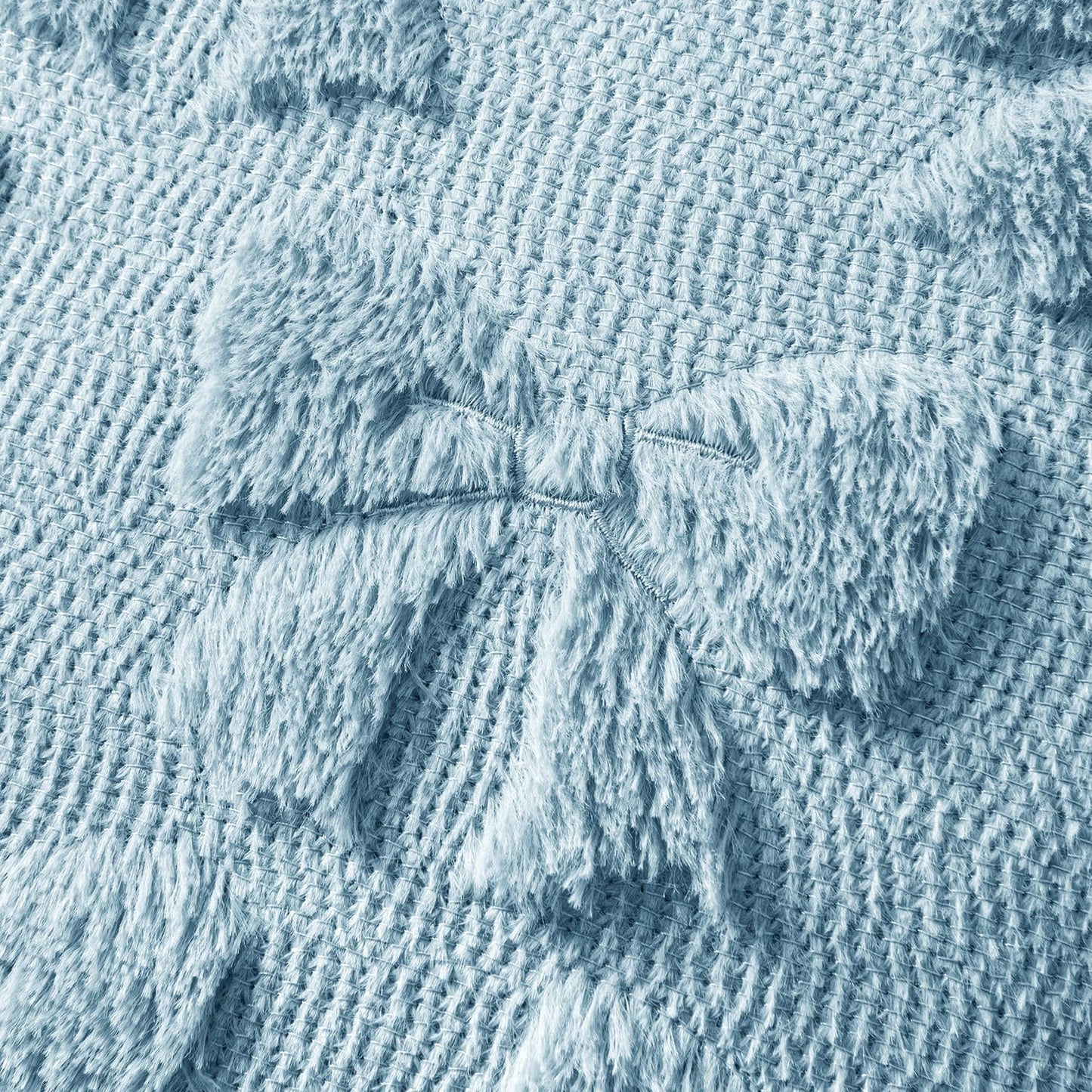 MIULEE Blue Bow Pillow Covers Coquette Room Decor Aesthetic Set of 2 Decorative Cute Girl Throw Pillow Soft Plush Faux Pillowcase for Girl Bed Couch Sofa,20x20 Inch