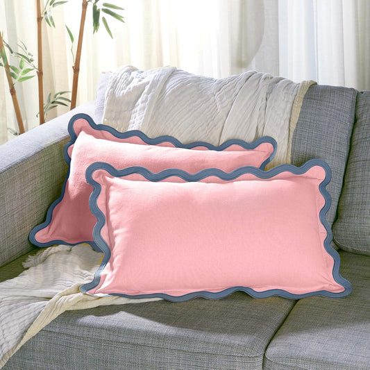 Folkulture Throw Pillow Covers | (12 x 20) Set of 2 Lumbar Pillow Decorative | Cotton Couch Pillows for Living Room | Cute Outdoor Pillows | Throw Pillow for Couch or Home Decor