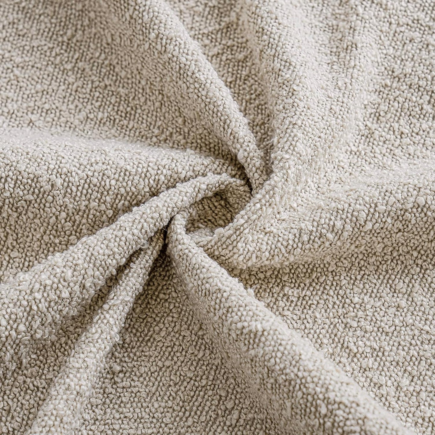 Foindtower Pack of 2 Textured Boucle Throw Pillow Covers Accent Solid Lumbar Pillow Cases Cozy Soft Decorative Couch Cushion Case for Chair Sofa Bedroom Living Room Home Decor, 12 x 20 Inch,Beige