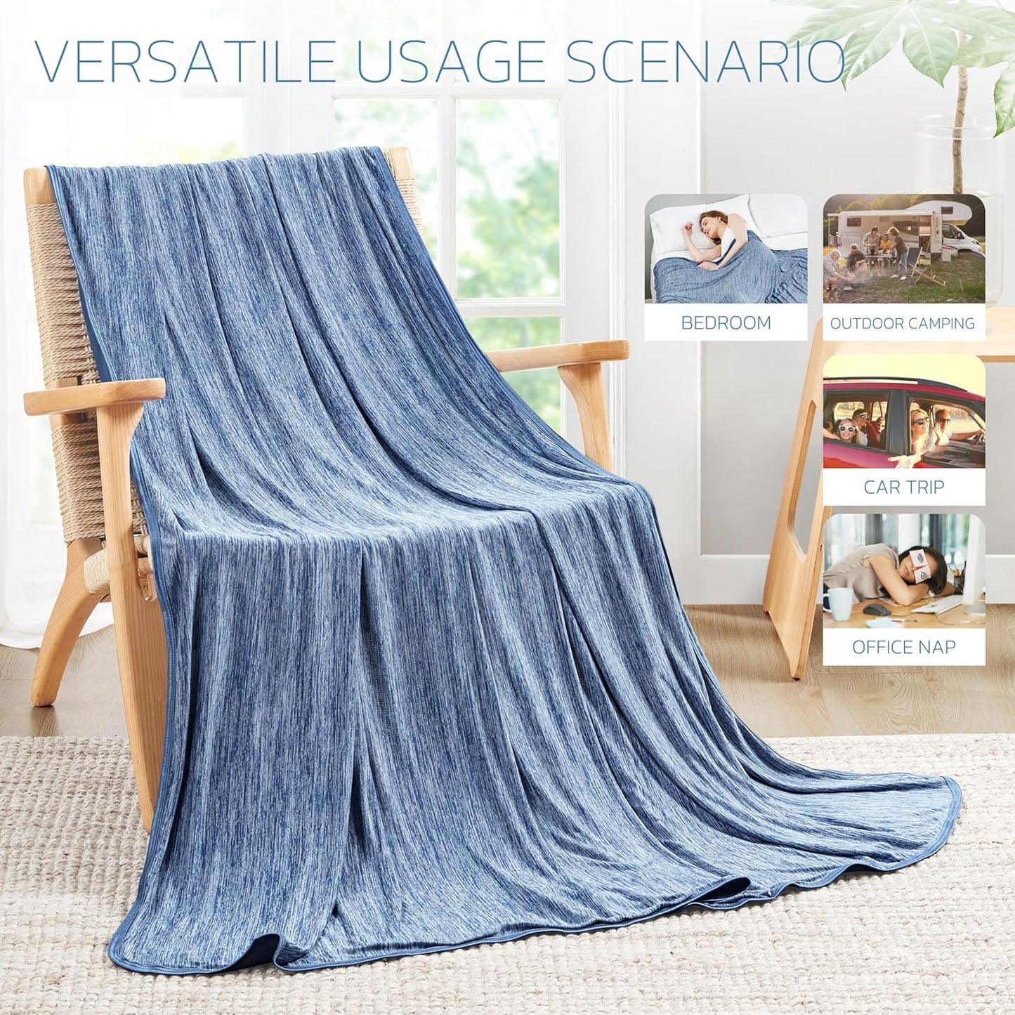 Degrees of Comfort Cooling Blanket King Absorbs Heat to Keep Body Cool for Hot Sleepers,Soft, Breathable and Lightweight Summer Cold Blankets for Bed 108“ x 90”