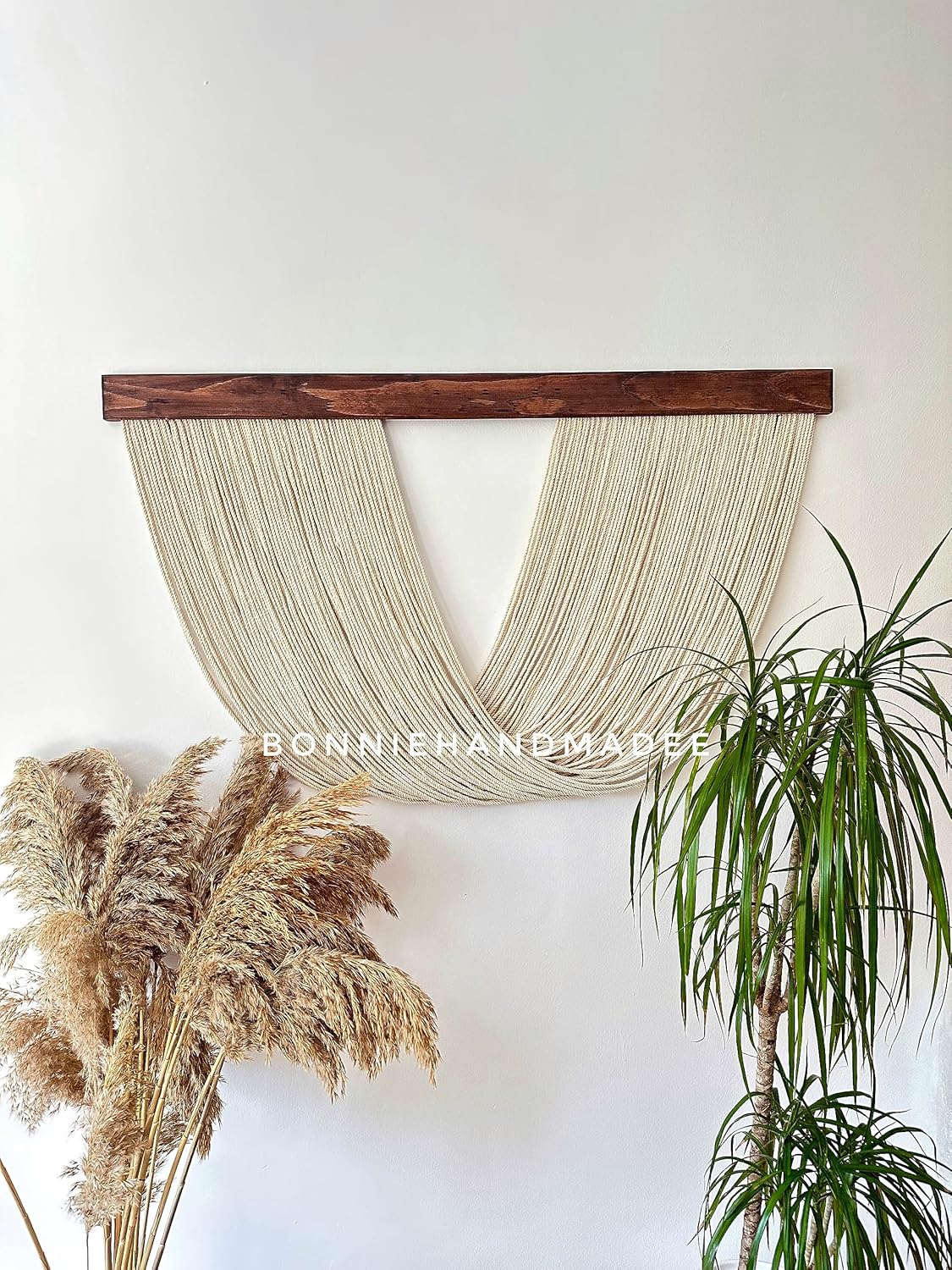 Large Macrame Wall Hanging Boho Wall Decor for Living Room Woven Wall Decor Yarn Tapestry Wall Hanging Aesthetic Macrame Headboard (XXLarge 80''x36'', Type-1)